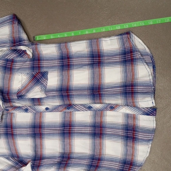 Beachlunchlounge collection Red,White,And Blue, Plaid, Button Down Flannel - Picture 7 of 10